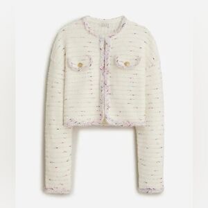J. Crew Cropped lady jacket in marled yarn szM